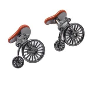 Mens Red Bicycle Brand Enamel Cufflinks Pair Great Wedding Or Fashion Gift